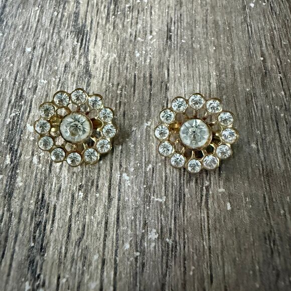 Vintage MCM Goldtone Flower Brooches (Set of 2) - Picture 1 of 4